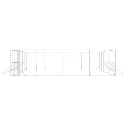 udendørs hundegård 8x12x2 m galvaniseret stål sølvfarvet