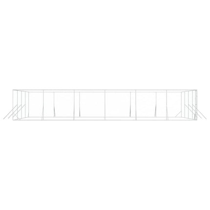 udendørs hundegård 8x12x2 m galvaniseret stål sølvfarvet