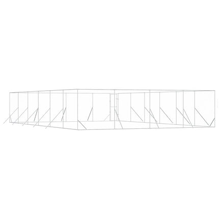 udendørs hundegård 8x12x2 m galvaniseret stål sølvfarvet