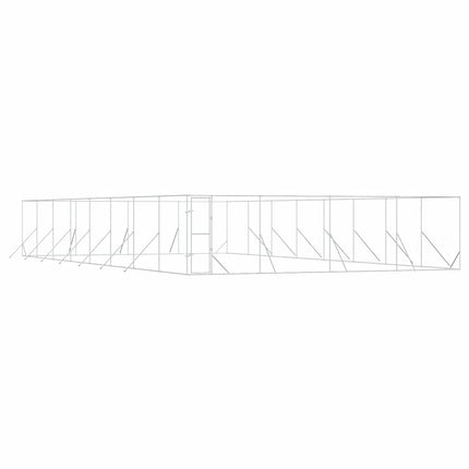 udendørs hundegård 8x16x2 m galvaniseret stål sølvfarvet