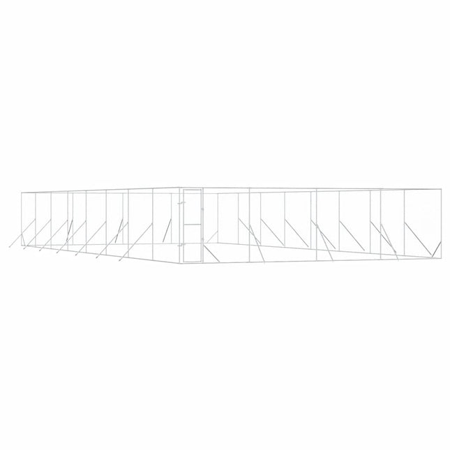 udendørs hundegård 8x16x2 m galvaniseret stål sølvfarvet