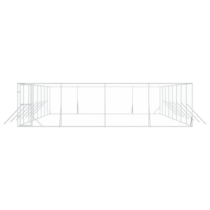 udendørs hundegård 8x16x2 m galvaniseret stål sølvfarvet