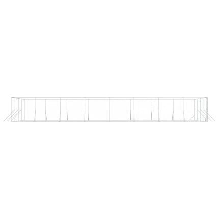 udendørs hundegård 8x16x2 m galvaniseret stål sølvfarvet