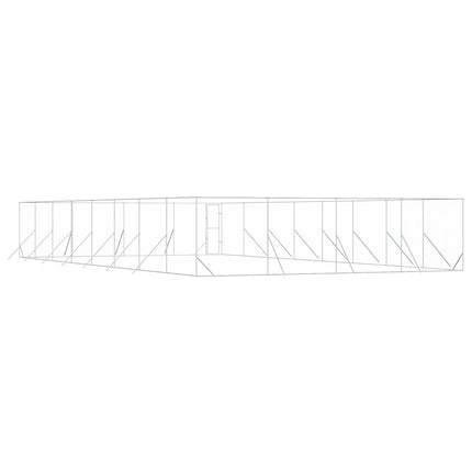 udendørs hundegård 8x16x2 m galvaniseret stål sølvfarvet