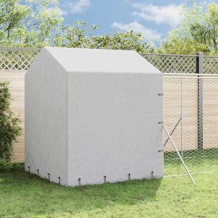 udendørs hundegård med tag 2x6x2,5 m galvaniseret stål sølv