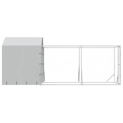 udendørs hundegård med tag 2x6x2,5 m galvaniseret stål sølv