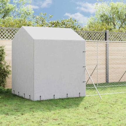 udendørs hundegård med tag 2x10x2,5 m galvaniseret stål sølv