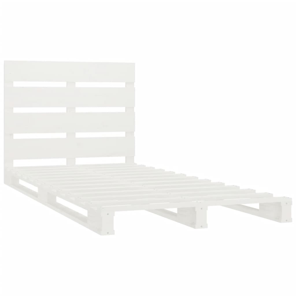 sengeramme 90x190 cm Single massivt fyrretræ hvid