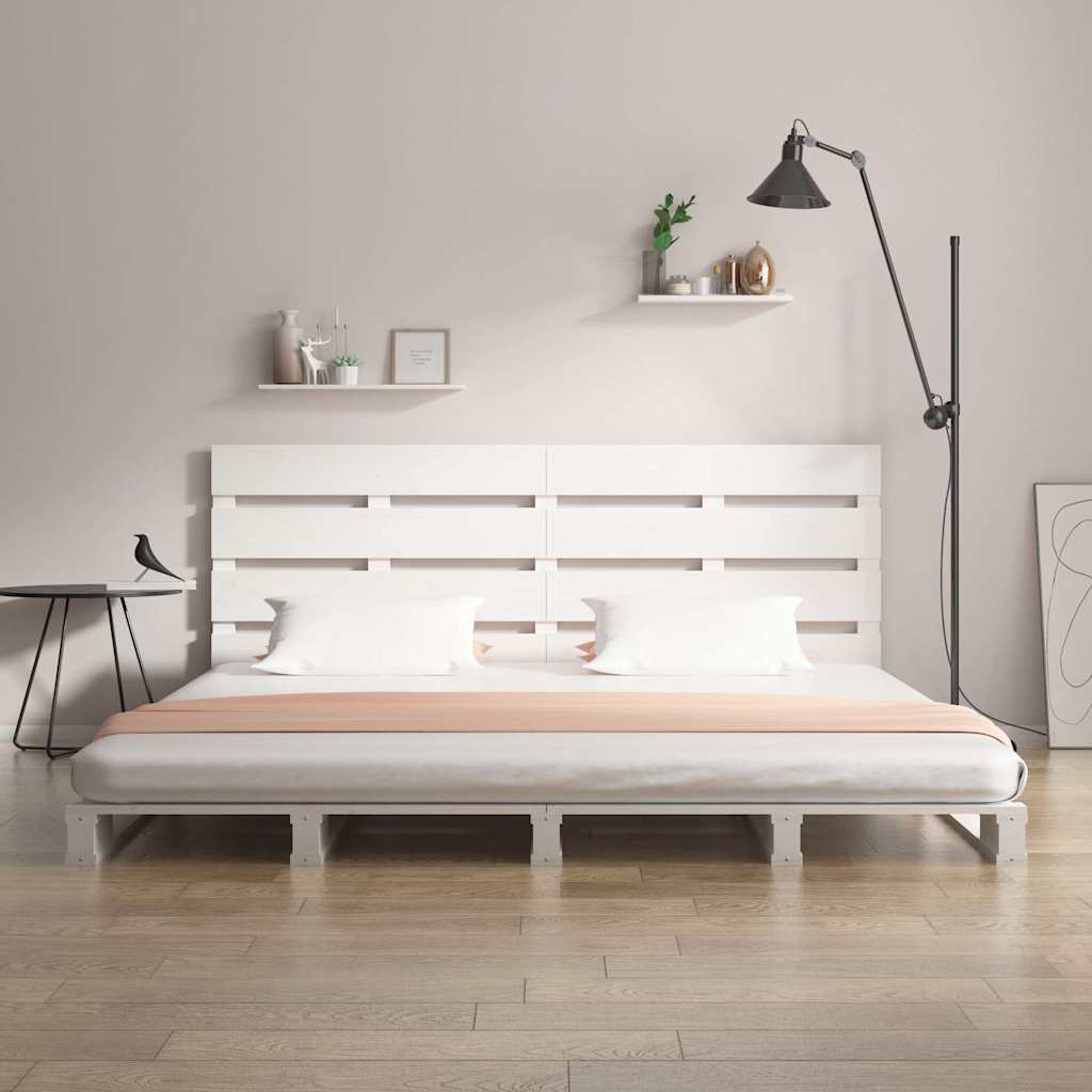 sengeramme uden madras 140x190 cm massivt fyrretræ hvid