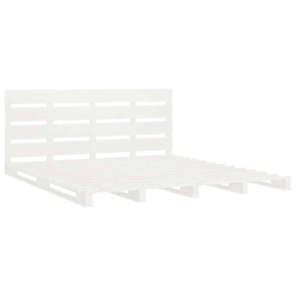 sengeramme uden madras 140x190 cm massivt fyrretræ hvid