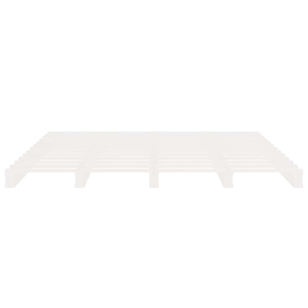sengeramme uden madras 140x190 cm massivt fyrretræ hvid