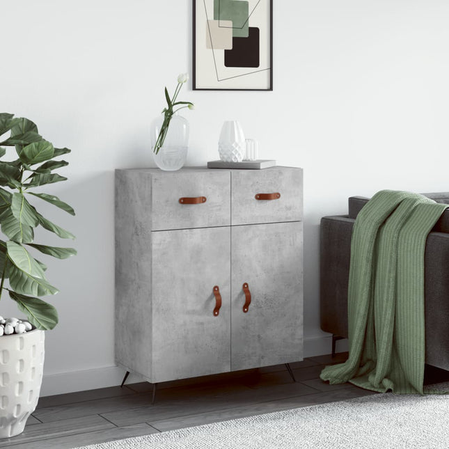 skænk 69,5x34x90 cm konstrueret træ betongrå