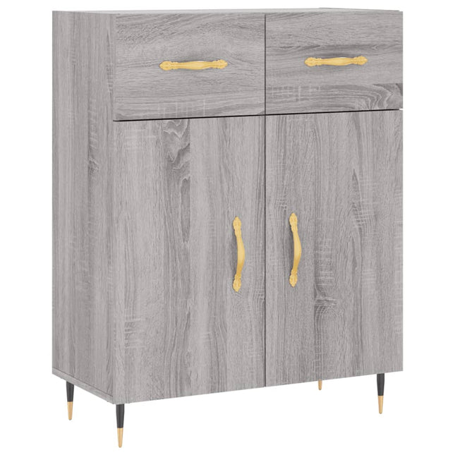 skænk 69,5x34x90 cm konstrueret træ grå sonoma-eg
