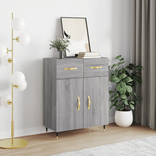 skænk 69,5x34x90 cm konstrueret træ grå sonoma-eg