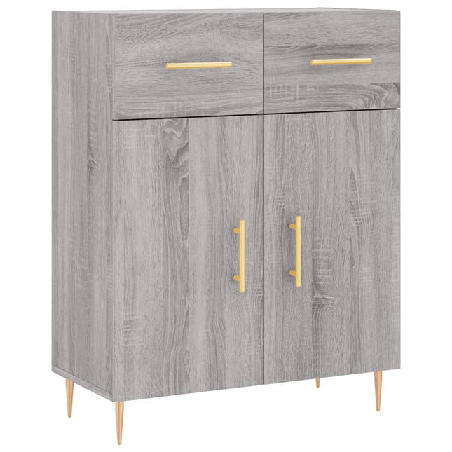 skænk 69,5x34x90 cm konstrueret træ grå sonoma-eg