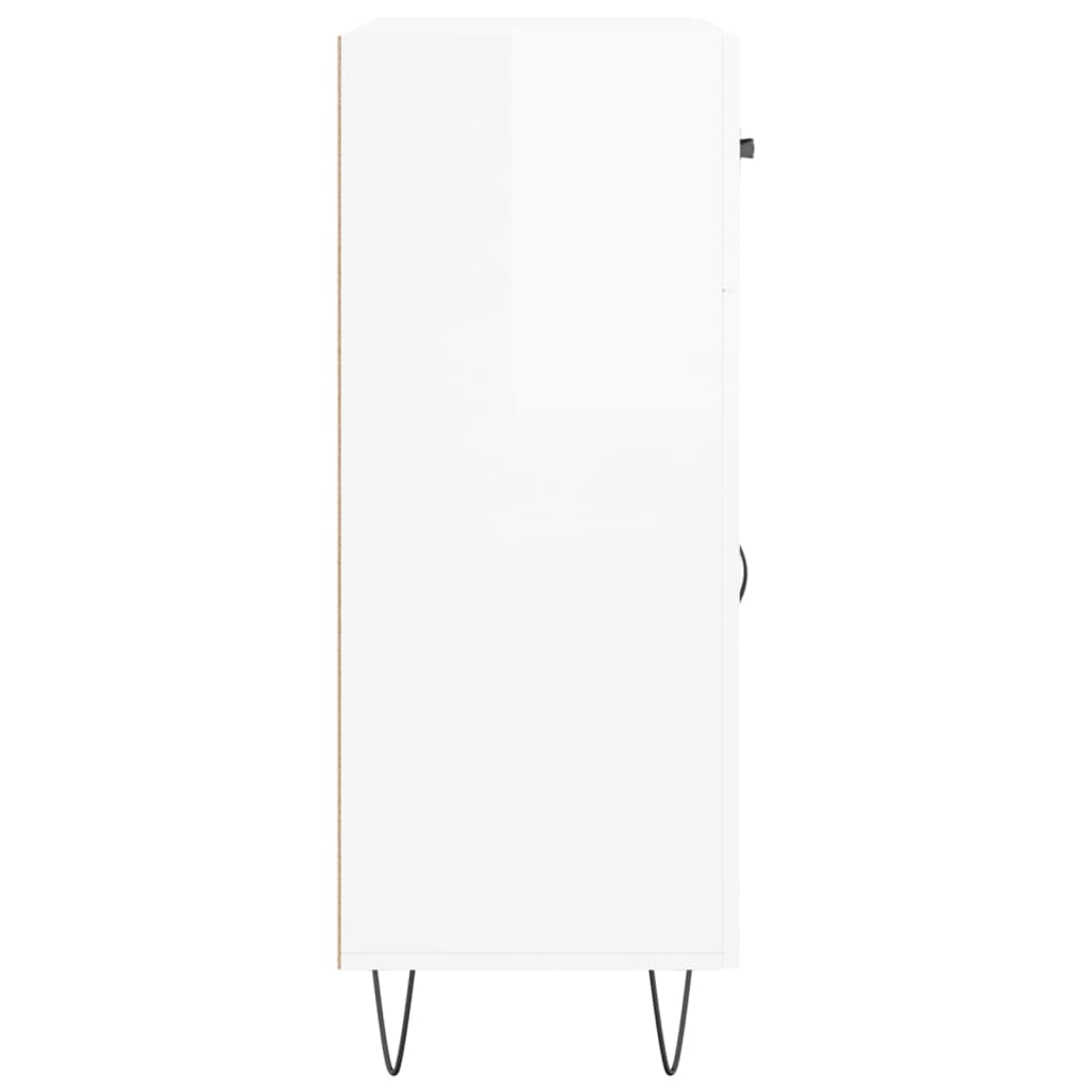 skænk 69,5x34x90 cm konstrueret træ hvid højglans