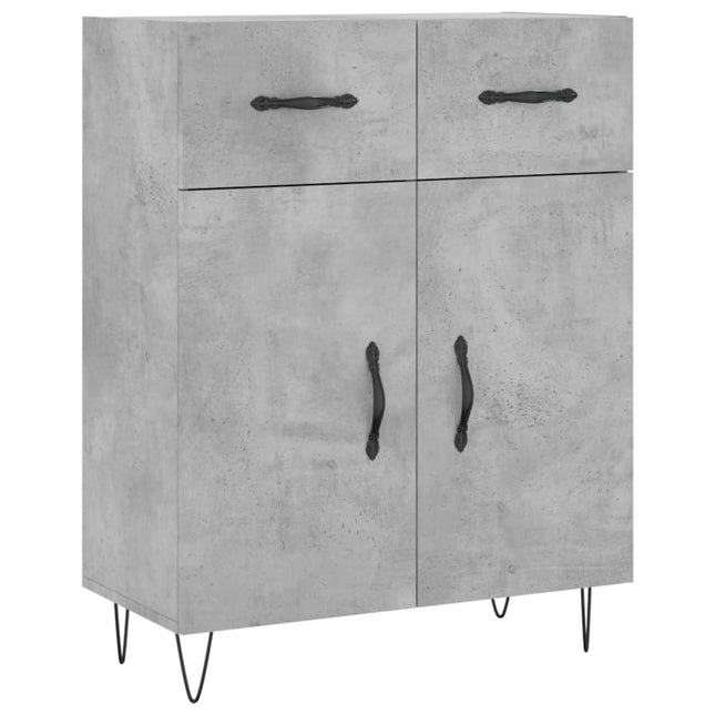 skænk 69,5x34x90 cm konstrueret træ betongrå