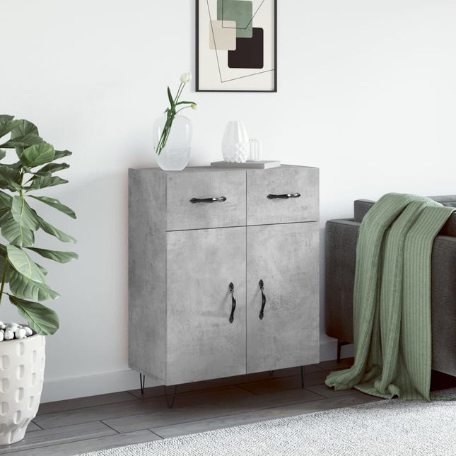 skænk 69,5x34x90 cm konstrueret træ betongrå