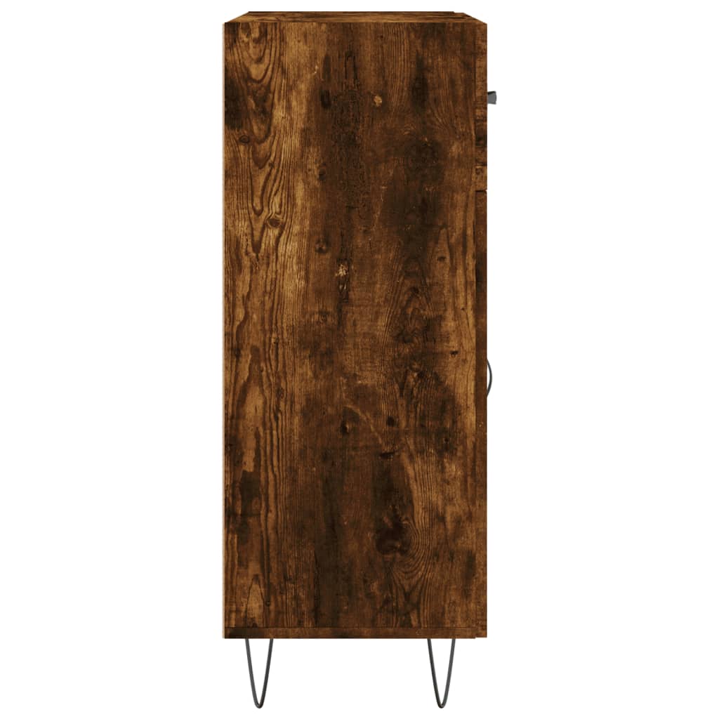 skænk 69,5x34x90 cm konstrueret træ røget egetræsfarve