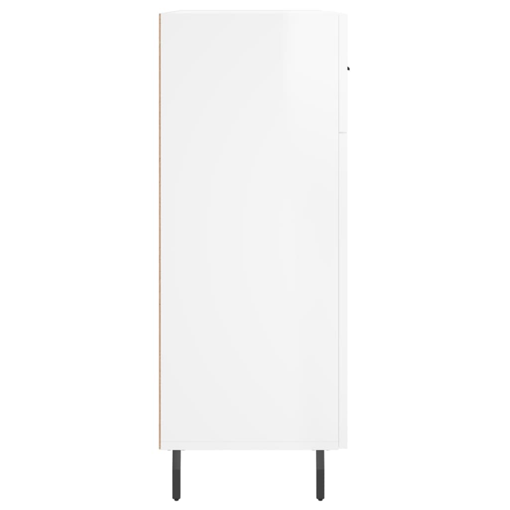 skænk 69,5x34x90 cm konstrueret træ hvid højglans