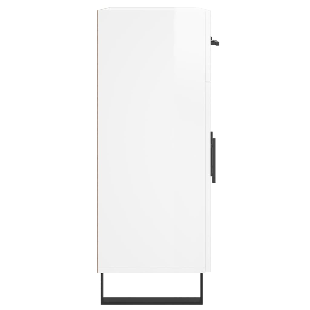 skænk 69,5x34x90 cm konstrueret træ hvid højglans