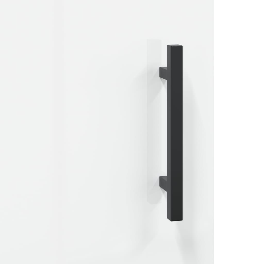 skænk 69,5x34x90 cm konstrueret træ hvid højglans