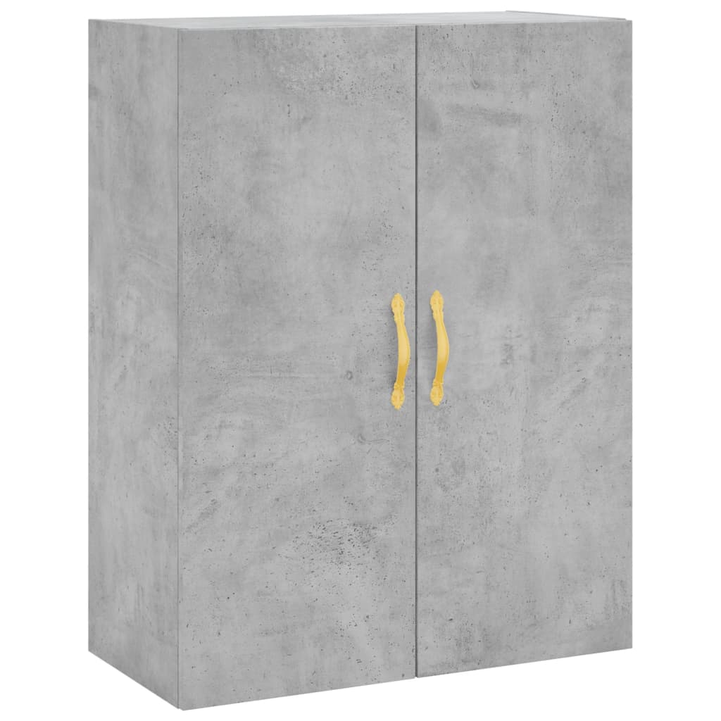 væghængt skab 69,5x34x90 cm konstrueret træ betongrå