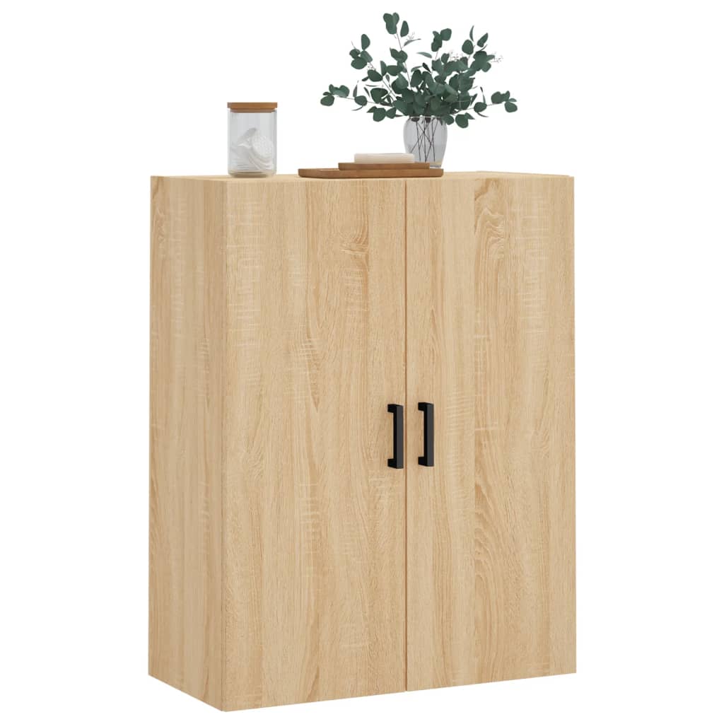 væghængt skab 69,5x34x90 cm konstrueret træ sonoma-eg