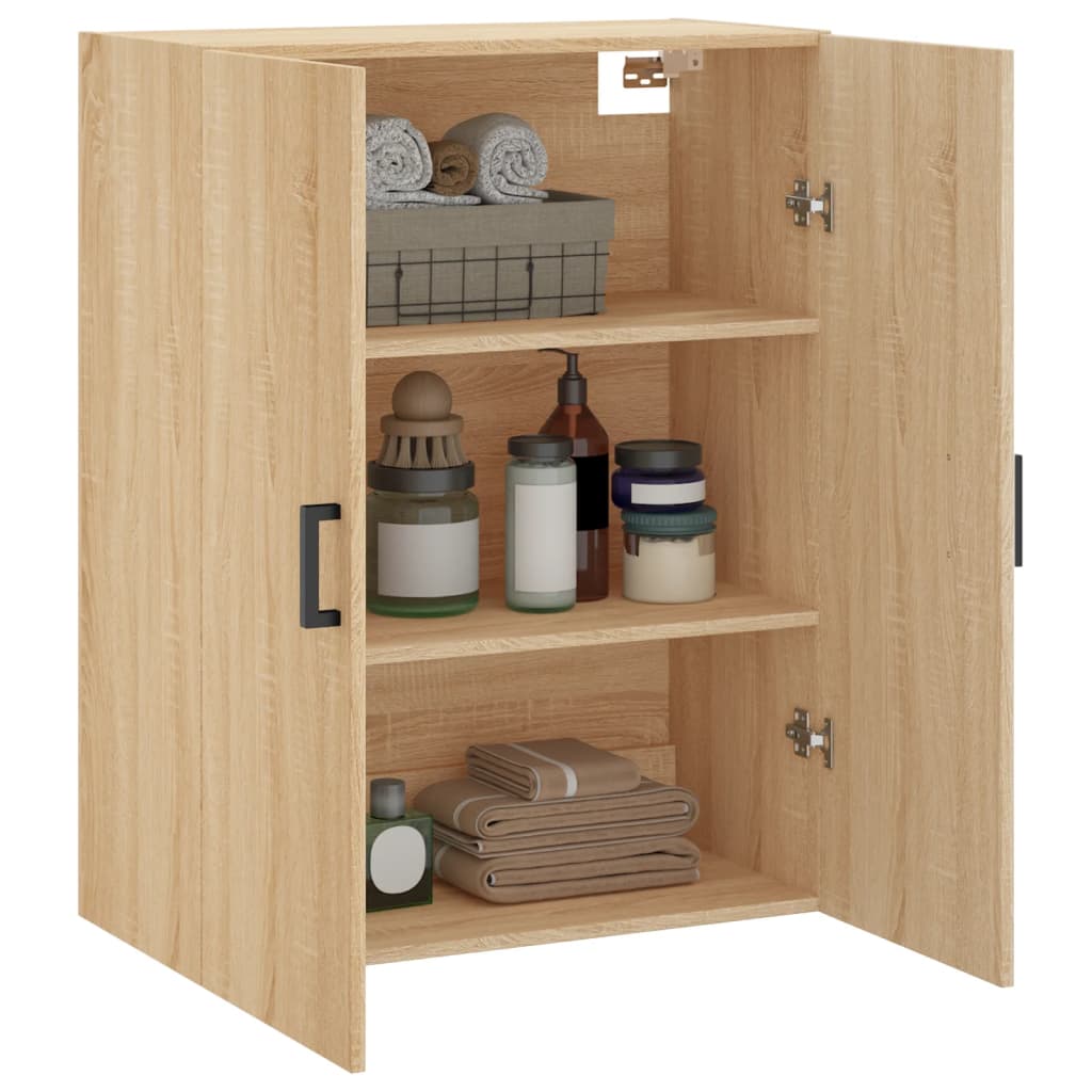 væghængt skab 69,5x34x90 cm konstrueret træ sonoma-eg
