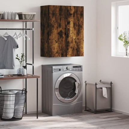 væghængt skab 69,5x34x90 cm konstrueret træ røget sonoma-eg