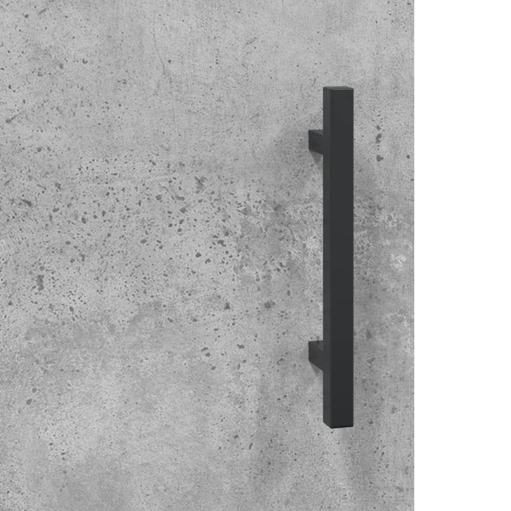 væghængt skab 69,5x34x90 cm konstrueret træ betongrå