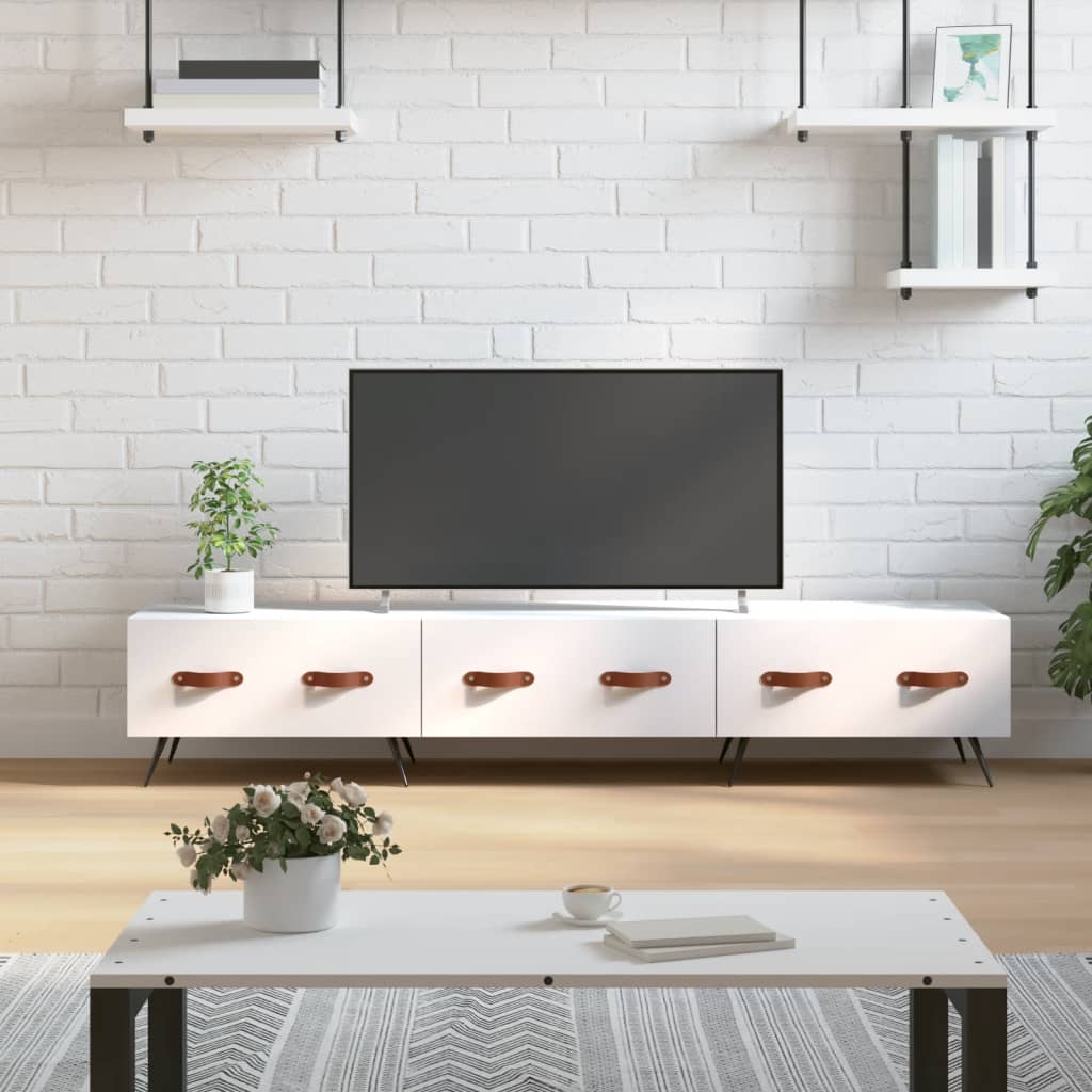 tv-bord 150x36x30 cm konstrueret træ hvid