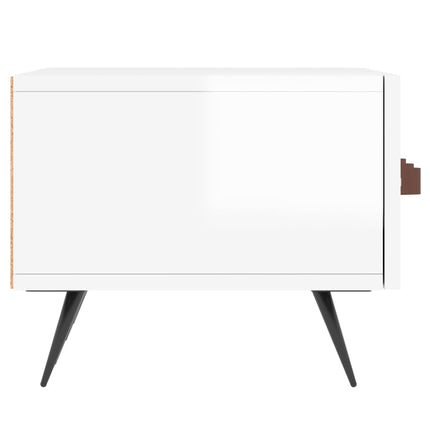 tv-bord 150x36x30 cm konstrueret træ hvid højglans