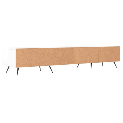 tv-bord 150x36x30 cm konstrueret træ hvid højglans