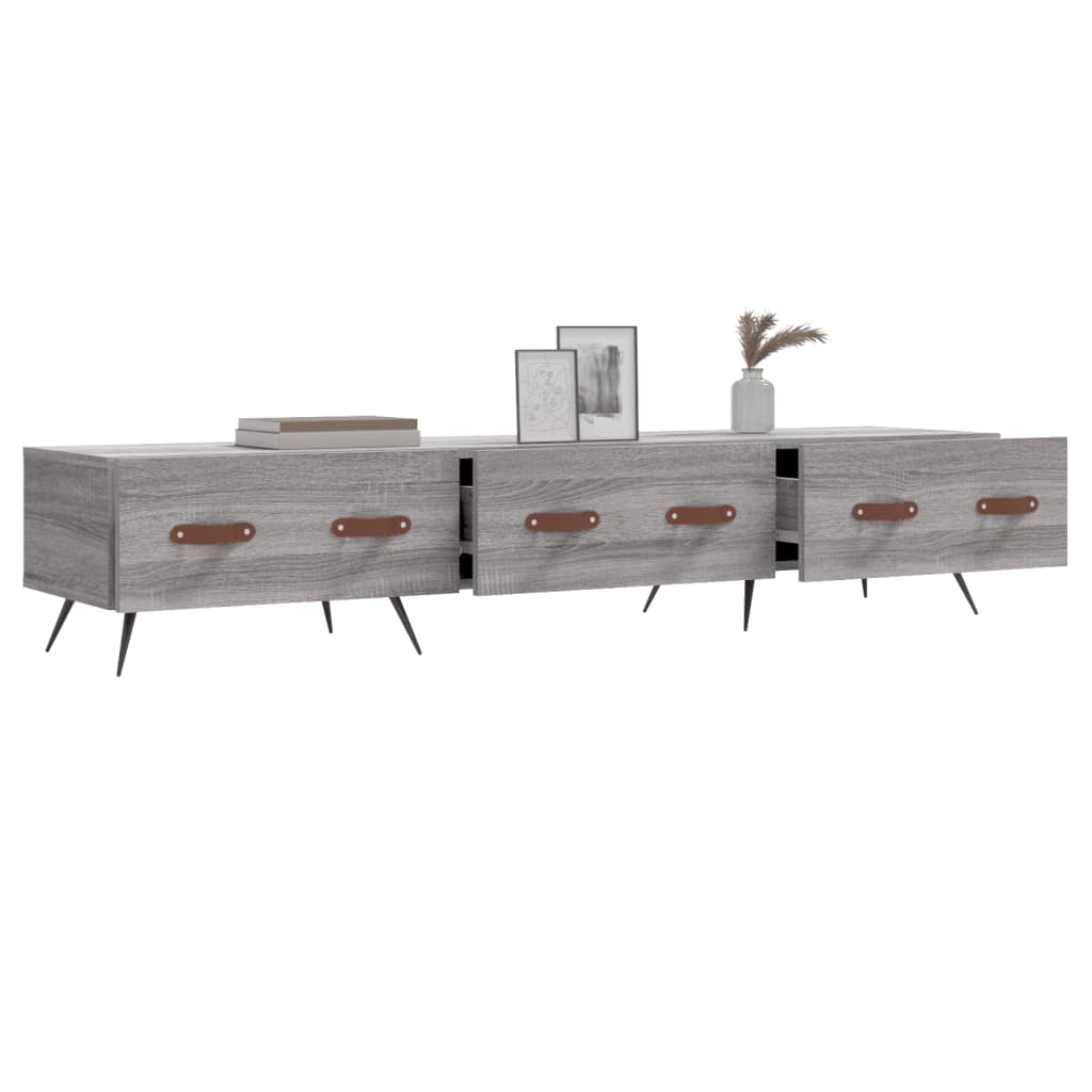 tv-bord 150x36x30 cm konstrueret træ grå sonoma-eg