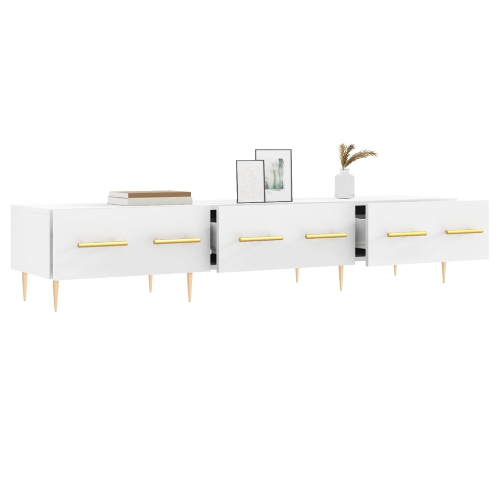 tv-bord 150x36x30 cm konstrueret træ hvid
