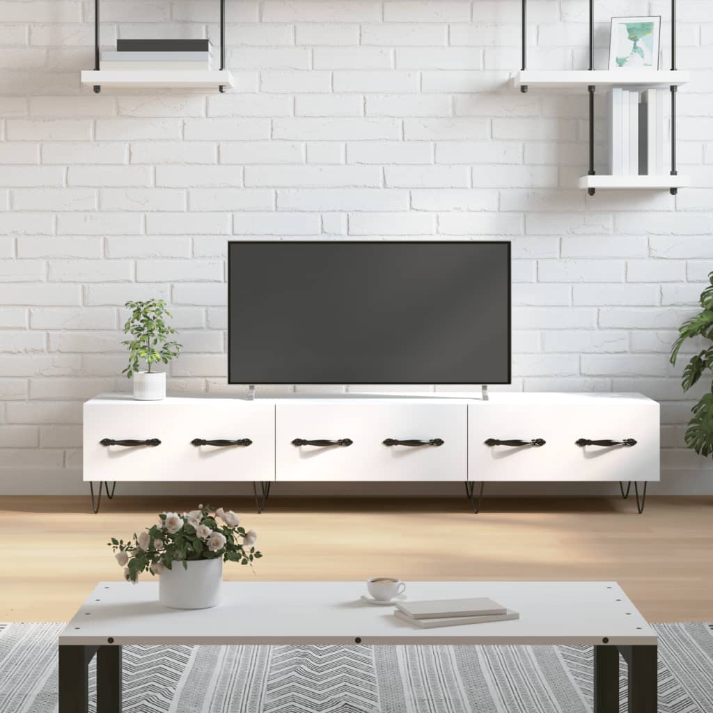 tv-bord 150x36x30 cm konstrueret træ hvid