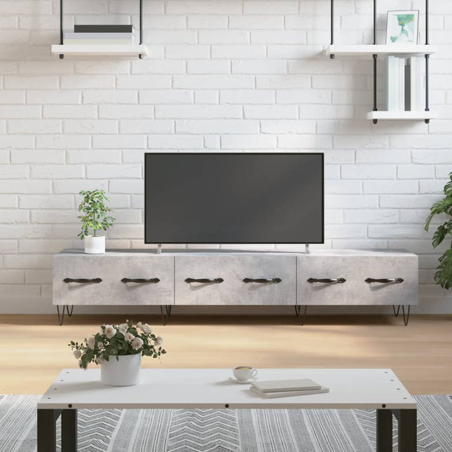 tv-bord 150x36x30 cm konstrueret træ betongrå