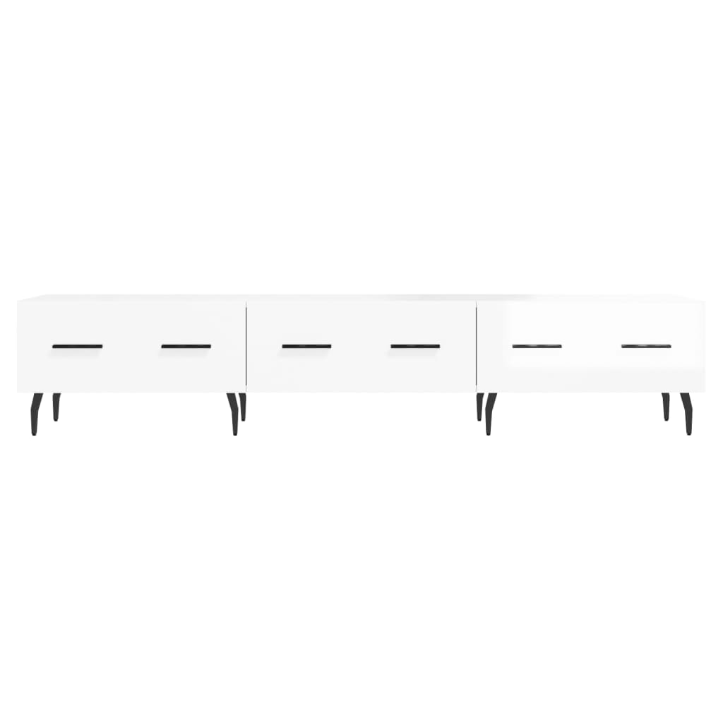 tv-bord 150x36x30 cm konstrueret træ hvid højglans