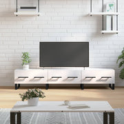 tv-bord 150x36x30 cm konstrueret træ hvid højglans