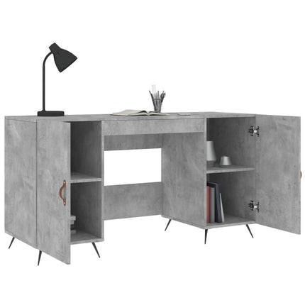 skrivebord 140x50x75 cm konstrueret træ betongrå