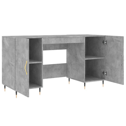 skrivebord 140x50x75 cm konstrueret træ betongrå