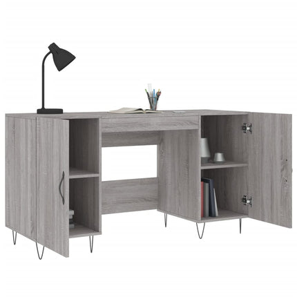 skrivebord 140x50x75 cm konstrueret træ grå sonoma-eg