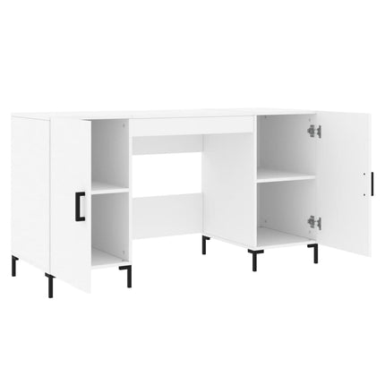 skrivebord 140x50x75 cm konstrueret træ hvid