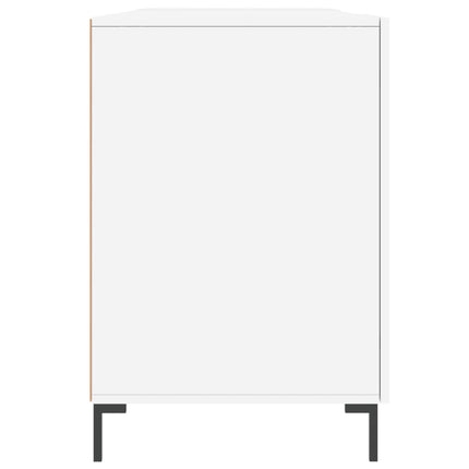 skrivebord 140x50x75 cm konstrueret træ hvid højglans