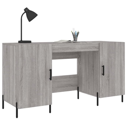 skrivebord 140x50x75 cm konstrueret træ grå sonoma-eg