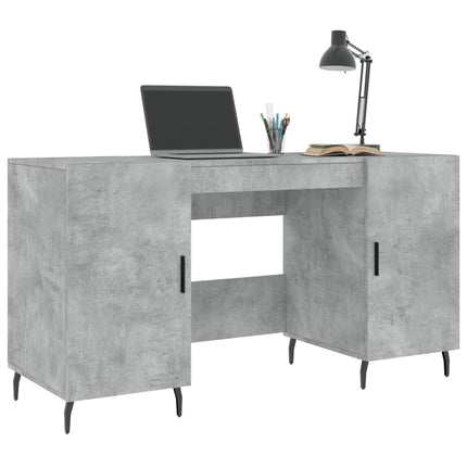 skrivebord 140x50x75 cm konstrueret træ betongrå