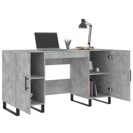 skrivebord 140x50x75 cm konstrueret træ betongrå