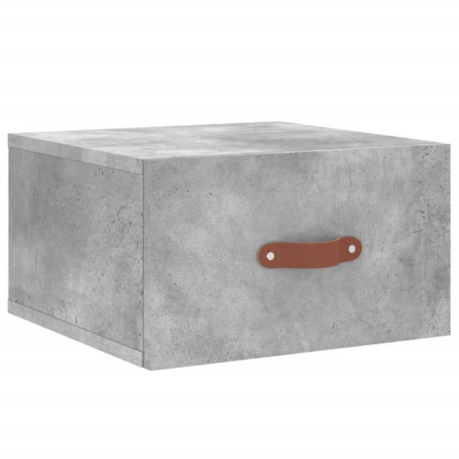 væghængt sengebord 35x35x20 cm betongrå