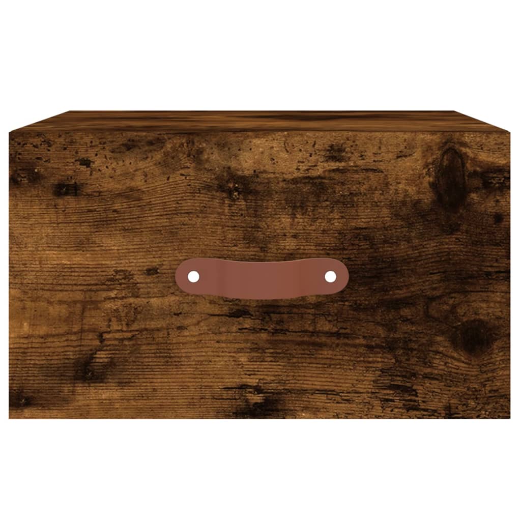 væghængt sengebord 35x35x20 cm røget egetræsfarve
